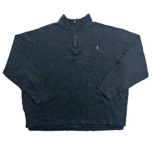 Polo Ralph Lauren Dark Gray Estate Rib Quarter Zip Sweater